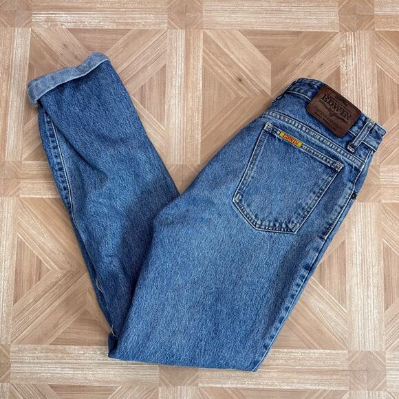 Edwin Medium Wash Denim Distressed Grunge London Slim Jeans Womens 30 High Rise - Picture 4 of 5
